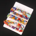 Colorful acetate hair clips set, geometric fashion hairpins for women and girls daily styling. - Bright Patterned Acetate Set