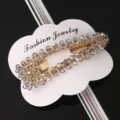 Pinza para el pelo de cuentas de cristal para mujeres, elegante horquilla metalica diaria. - Gris Cristal Gota de Agua