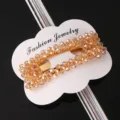 Pinza de pelo de cristal strass BB clip horquilla para mujeres niñas accesorios - Champaña Cristal Cuadrado