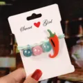 Kids cute chili pepper hair tie elastic rubber band hair rope product detail view - Chili Hair Tie