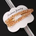Elegante pinza de pelo de cristal con diamantes de imitación pasador BB para mujeres. - Champaña Cristal Gota de Agua