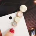 Korean macaron candy color hair clip detail, elegant pearl hairpin for women and girls. - Individual Packaging / Double Titanium White