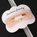 Pinza de pelo de cristal rosa clip BB de metal accesorios bonitos para el flequillo. - Rosa Cristal Cuadrado