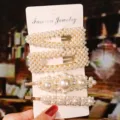 Pearl hair clip set elegant metal hairpin 4 pieces fashion hair accessories for women - 4-Piece Set B (S27) / Individual Packaging / Gold