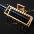 Geometric metal hair claw clip large gold rectangular hair catcher for women elegant styling. - Geometric Rectangular Hollow Design / 6.9cm / Gold