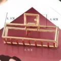 Gold geometric metal hair claw clip large size elegant hair accessory detail view - Large Heart-Shaped Hollow Claw (S156-10) / 8.9CM