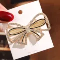 Rhinestone bow hair clip duckbill barrette sparkling crystal hair accessories for women and girls - Rhinestone Bow Style (8#) / Gold