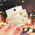 Pearl hair clips set, elegant handmade hair barrettes for women and girls daily styling accessories. - 2-Piece Set A