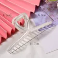 Minimalist metal hair claw clip for women, sleek geometric design, strong hold for daily styling. - Crisscross Geometric Hollow Design (S157-15) / 11.7cm / Silver
