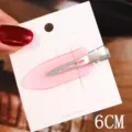 Simple pink hair clip, seamless duckbill hairpin for bangs, 6cm daily hair accessory. - 13# Transparent Pink Seamless Hair Clip