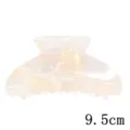 Grande pince à cheveux en acétate 9.5cm marbré blanc élégant accessoire pour queue de cheval. - S139-2