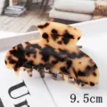 Grande pince a cheveux en acrylique motif ecaillle 9.5cm, accessoire elegant pour coiffure. - S139-5
