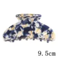 Grande pince à cheveux en acétate motif marbré bleu, accessoire élégant pour coiffure. - S139-9