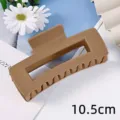 Brown matte rectangular hair claw clip, 10.5cm minimalist styling hair accessory for women. - Matte Brown (S150-49) / 10.5cm