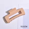 Frosted rectangular hair claw clip, simple matte hair accessory for women and girls daily styling. - Matte Khaki (S150-50) / 10.5cm