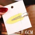 Minimalist yellow glitter resin duckbill hair clip for women, sweet side fringe hairpin 6cm - 7# Gold Powder Yellow Seamless Hair Clip