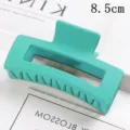 Matte rectangular hair claw clip for women, non-slip mint green large hair catcher for styling. - Matte Cyan (S150-104) / 8.5cm