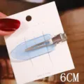 Blue acrylic duckbill hair clip 6cm stylish minimalist bangs side clip for women daily wear - 14# Transparent Blue Seamless Hair Clip