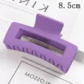 Matte purple rectangular hair claw clip 8.5cm non-slip strong hold hair catch for women - Matte Purple (S150-102) / 8.5cm