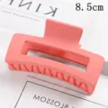 Matte pink rectangular hair claw clip, minimalist style for daily fashion styling. - Matte Pink (S150-103) / 8.5cm