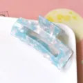 Grande pince à cheveux en acétate, griffe marbrée bleu et rose pour coiffure élégante. - 17# Grande pince à cheveux bleu ciel 8,3 cm