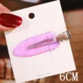 Purple glitter leaf hair clip for women, sweet duckbill hairpin, stylish cute hair accessories. - 10# Gold Powder Purple Seamless Hair Clip