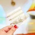 Korean style imitation pearl hair clip set sweet fashion hair accessories for women new - 3-Piece Set J (S27) / Pearl White