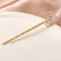 Délicate pince à cheveux couronne strass perle or, barrette latérale élégante pour coiffure. - S95-9# Barrettes couronne