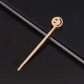 Épingle à cheveux en métal doré avec motif smiley, accessoire capillaire minimaliste et chic - Barrette à cheveux avec un smiley