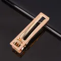Barrette à cheveux en métal doré pince plate minimaliste pour femmes coiffure quotidienne. - Pince croco en métal carrée 6,5 cm