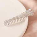 Pince à cheveux en strass argentée avec dents de peigne élégant accessoire pour femme - S47-3# Pinces à cheveux peigne à strass
