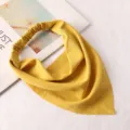 Foulard Triangle Cheveux en Mousseline Jaune Bandeau Elastique Uni pour Femme Tendance Coiffure - Bandeau Triangle / Jaune