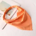 Foulard triangle en mousseline unie, bandeau élastique simple et décontracté pour femme - Bandeau Triangle / Orange