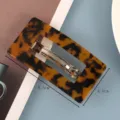 Rechthoekige acetaat haarspeld in Koreaanse stijl schildpad patroon elegante haarclip vrouw - Acetaat Veerklem / Tortoise