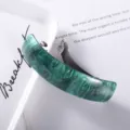Green acrylic curved spring hair clip marble pattern elegant hair accessories for women top clip - No. 5 Spring Clip