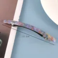 Korean acetate hair clip, elegant marble pattern spring barrette for stylish daily ponytails. - Dreamy Color Long Spring Clip (4#)