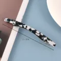 Elegant black and white acetate hair clip for women, 11.4cm long spring barrette for styling. - Black and White Grid Long Spring Clip (9#)