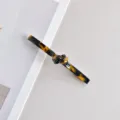 Tortoiseshell acetate hair clip with elegant knot design, stylish hair barrette for women. - Tortoiseshell Long Knotted Hair Clip (2#)