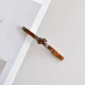 Elegant tortoise shell acetate hair clip, stylish knot spring barrette for women. - Tortoiseshell Long Knotted Hair Clip (3#)