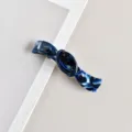 Blue acetate hair clip, elegant tortoiseshell barrette variant for daily hairstyling. - Curved Blue Texture Style (9#)