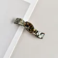 Elegant acetate hair clip with unique tortoiseshell pattern, perfect for stylish daily hairstyles. - Curved Black White Brown Texture Style (11#)