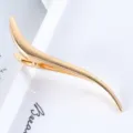 Elegant brushed gold S-shaped metal duckbill hair clip for stylish women's updos and daily wear. - 13.2CM / Gold