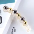 Korean minimalist round gold silver bead banana hair clip with sparkling rhinestone - 14# Pearl Rhinestone Banana Clip