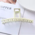 Minimalist cream white metal hair claw clip, elegant geometric arch hair accessory for women. - Simple Arch Style (80#)