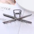 Geometric metal hair claw clip for women, stylish gunmetal hair accessory for thick hair. - Geometric Crossover Style (51#)