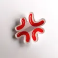 Close-up of cute red anger emoji acrylic hair clip, stylish bangs side hairpin accessory. - S316 / Emoji Furious