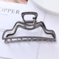 Geometric metal hair claw clip for women, stylish hollow hair accessory for daily styling. - Geometric Hollow Minimalist Style (53#)