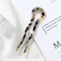 Acetate U-shaped hair fork tortoiseshell hairpin elegant bun styling hair accessory detail - U-Shaped Wave (4#) / 11.6cm / Beige