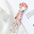 Fourche à cheveux en acétate colorée épingle en forme de U pour chignons et coiffure chic. - Multicolore