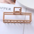 Geometric metal hair claw clip matte nude rectangular hair catch for women daily styling - Geometric Hollow Rectangular Metal Claw Clip (54#)